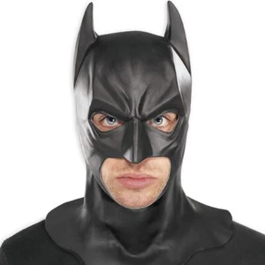 Official Batman Dark Knight Rubber Full Head Mask Adult Halloween Fancy Dress - Picture 1 of 1