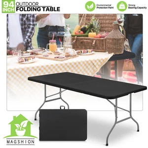 Heavy Duty 8ft Folding Camping Picnic Dining Table Plastic Party Commercial Desk - Picture 1 of 12