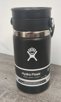 Hydro Flask Tazza da caffè nera bocca larga con coperchio Flex Sip - 12 oz - Immagine 1 di 4