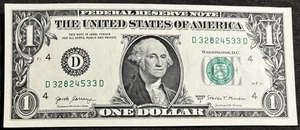 2017 A Uncirculated Cleveland $1 Bill Mis-stamped 8 Green Ink Error Note - Picture 1 of 2