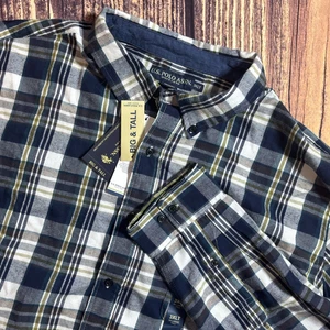 U.S Polo Assn. Big & Tall Langarm kariertes Button-Down Herrenhemd Größe 3XLT - Bild 1 von 9