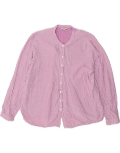 L.L.BEAN Womens Petite Shirt Blouse UK 16 Large Pink Striped Cotton CJ29 - Picture 1 of 5