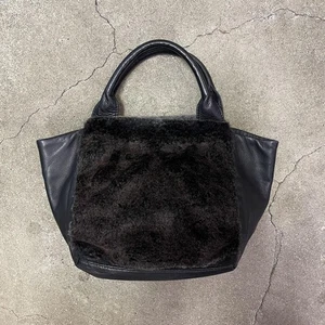 Yohji Yamamoto Noir Leather & Boa Tote Bag Black, 21x33x12cm, Excellent - Picture 1 of 6