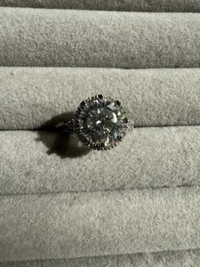 3CT Mossanite Ring Size J Lab Grown Diamond Test Pass 18K Plated S925 - Picture 1 of 5