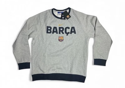 NIKE, FC Barcelona sweatshirt  WARM UP, NEW/TAG, SIZE MEN'S XXLARGE, COLOR GRAY - Image 1 of 2