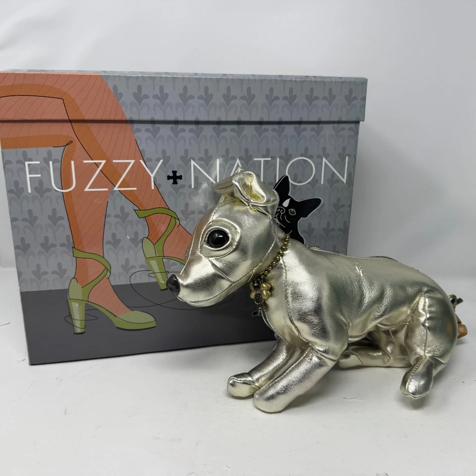 Fuzzy Nation Y2K Chihuahua Cartera Bolso de Hombro 11 Correa de Cuero de Felpa -Ver Fotos Foto 1 de 4