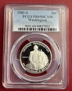PR69 DEEP CAMEO PROOF!! 1982-S Washington Commemorative Half PCGS - 90% Silver!! - Picture 1 of 7