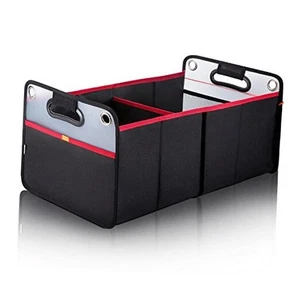 Car Trunk Organizer, Collapsible Auto Trunk Organizer Storage, Black/Red - Picture 1 of 8