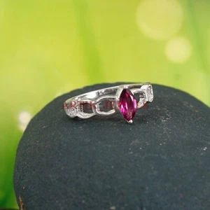 Natural Rhodolite Garnet Gemstone with 925 Sterling Silver Ring for Women's 4664 - Picture 1 of 10