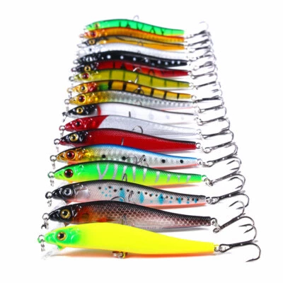 17 Stück 8,5cm/6g Minnow Crankbait Fischköder Angeln Köder Haken Barsch Wobbler - Bild 1 von 4