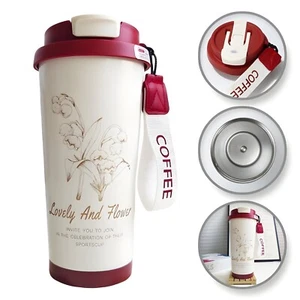 Lovely and Flower Isolierter Kaffeebecher Thermobecher Becher To-Go  550 ml - Bild 1 von 7