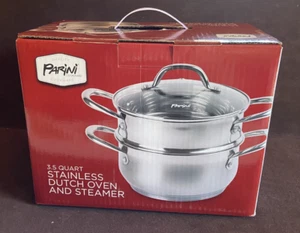 3,5 Quart Edelstahl Dutch Oven und Dampfgarer von Parini - Bild 1 von 2