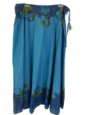 Falda The Territory Ahead para mujer talla 14 floral azul bohemio midi festival hippie Foto 1 de 4