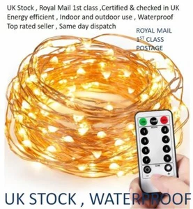 100 LED Fairy String Lights Waterproof for Halloween Outdoor UK - Picture 1 of 12