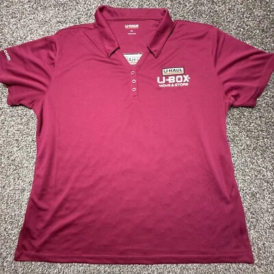 U-Haul Employee Shirt 3XL Womens Red U-Box Move & Store Y-Placket Polo Uniform - Image 1 of 4