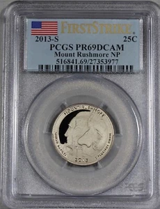 2013 S MOUNT RUSHMORE NP QUARTER 25C PCGS PR69DCAM FIRST STRIKE PR69 FS 27353977 - Picture 1 of 2