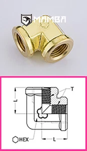 Adaptador turbo de latón montaje unión codo 90 grados 1/2 BSP hembra (50 piezas) - Imagen 1 de 2