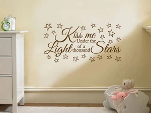 Pegatina de arte de pared romántica cita de pared ""Bésame.."", calcomanía de vinilo, transferencia. - Imagen 1 de 4