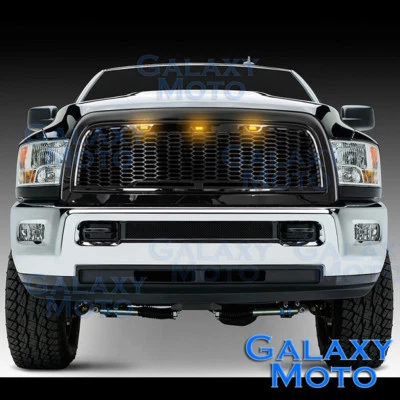 Rejilla de malla de repuesto negra brillante + carcasa + LED ámbar para Dodge RAM 2500+350 10-18 Foto 1 de 3