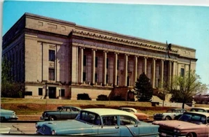 Chrome Postcard Oklahoma Historical Society Building OK City UNP Old Cars - Picture 1 of 2