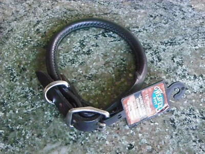 Weaver Pet 3/4 x 15in Briarwood Rolled Leather Collar in Black - New with Tag - Image 1 of 4