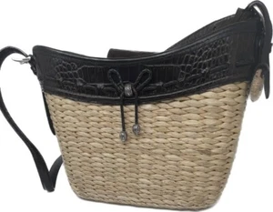 brighton handbags Knitting crocodile design ,clear/brow - Picture 1 of 9