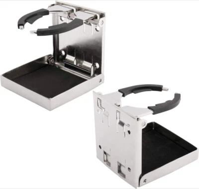 2件装不锈钢折叠杯饮料架适用于船用桌房车大篷车 — 第 1/4 张图片