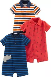 Carter's Baby/Toddler Boys' Short Sleeve Cotton Rompers NB-24M $6.99 - Picture 1 of 16