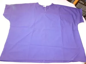 Simply Basic Unisex Mens womens Short Sleeve V Neck Scrubs shirt 2XL Purple GUC - Picture 1 of 3