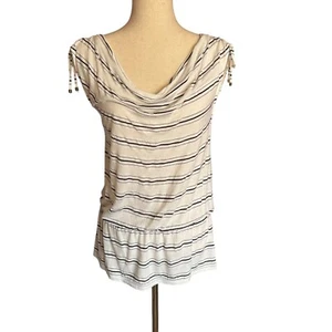 White House Black Market size Small Draped Neck Peplum Style EUC - Picture 1 of 7