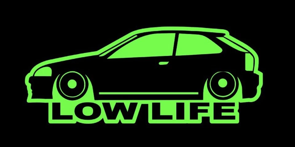 Pegatina Lowlife Hatchback rebajada para HONDA CIVIC EG Si VTi Jdm Low Life Bagged Foto 1 de 1