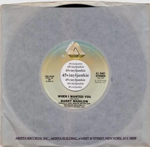 Barry Manilow NM 45 rpm "When I Wanted You" on Arista Records - Picture 1 of 2