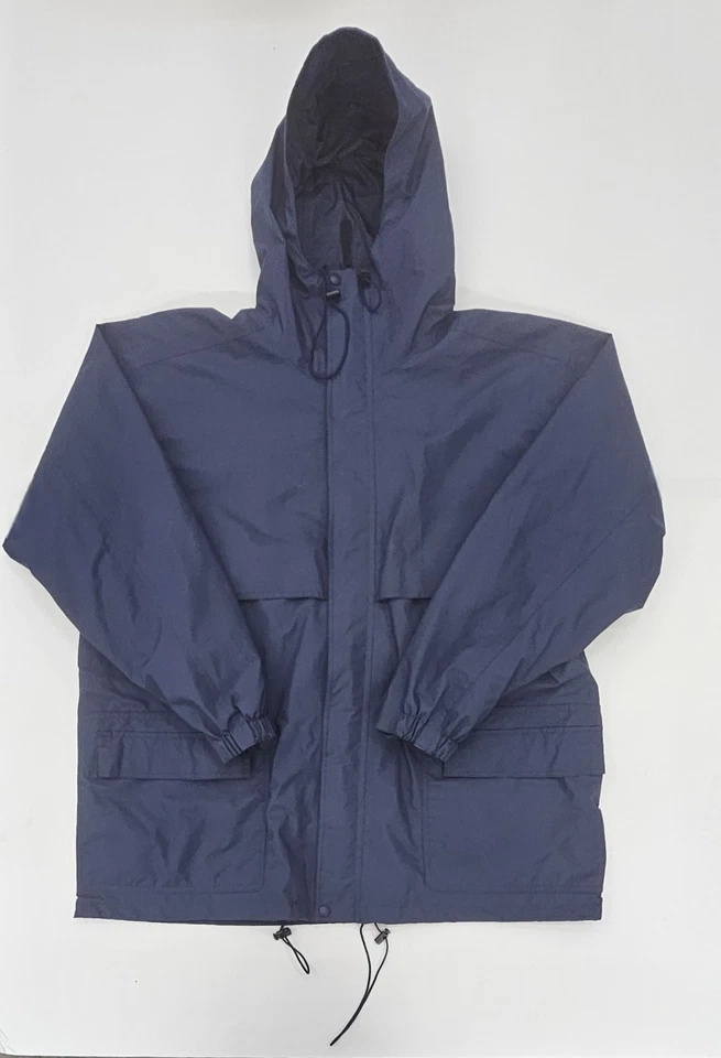 Chaqueta Eddie Bauer EBTEK, GORE-TEX, 2XL Vintage Cremallera Completa Con Capucha, Abrigo Azul Marino Foto 1 de 4