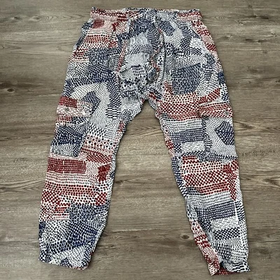 Pantalones de chándal Hei Hei estampados nuevos harén con puños al tobillo para mujer pequeños Foto 1 de 4
