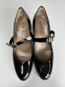 Anyi Lu black Mary Jane heels, buckle, 2.5 in. heel, euro size 38.5, US size 8.5 - Picture 1 of 9