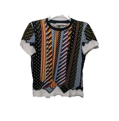 Camiseta Mary Katrantzou Cuello Estampado Corbata Mujer XS Camiseta Artística Manga Corta #5100 Foto 1 de 4