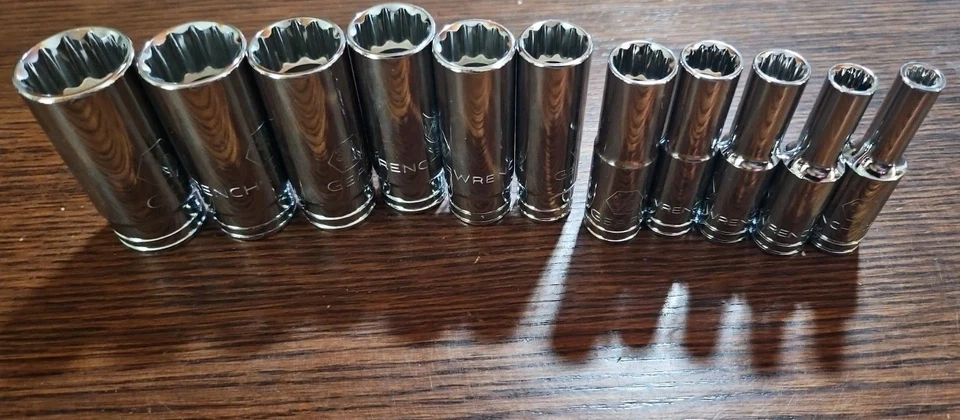 GearWrench 11 Piece 3/8" Drive SAE Deep Socket Set 12 Point 80563 - Image 1 of 1