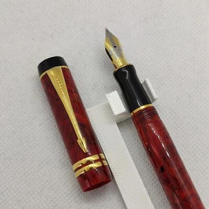 Parker Duofold Jasper Red Centennial Fountain Pen, 18K Gold Fine (F) Nib - Picture 1 of 16