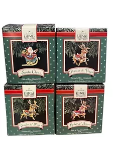 1992 Hallmark Santa Claus & His Reindeer 6 Of 8 Reindeer Ornament Set - Picture 1 of 24