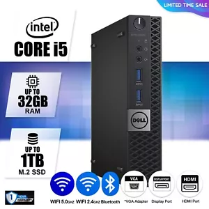 DELL Micro Desktop PC Computer i5, Up to 32GB RAM, M.2 SSD, Windows 10/11, WiFi - Picture 1 of 5