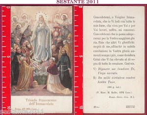 1580 SANTINO HOLY CARD TRIONFO FRANCESCANO IMMACOLATA AR DELL'IMMACOLATA - Imagen 1 de 1