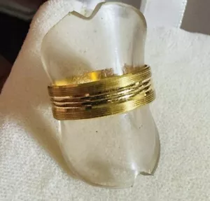 18K 18C 750 Fine Wedding Band Saudi Dubai UAE Gold Band Ring Fits 6.5”-7” 3.5G - Picture 1 of 18