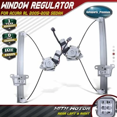 Regulador de ventana eléctrica con motor para Acura RL 2005-2012 sedán trasero izquierdo y derecho Foto 1 de 4