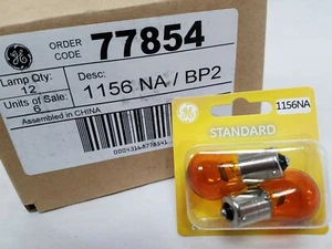 Case of 6 Pair Standard Amber Automotive Replacement Bulbs 12V 1156NA/BP2 77854 - Picture 1 of 4