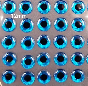 12mm Fish Eyes Blue Crystal 3D Holographic (Pcs 28, 112 or 336 ) - Picture 1 of 2