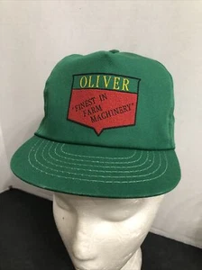 Vtg Youth Trucker snapback Oliver Tractor Kids Hat Machinery Logo USA - Picture 1 of 7
