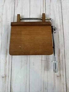 VINTAGE MCM OSTE-MIK TEAK WOOD WIRE CHEESE SLICER-CUTTER Denmark USA - Picture 1 of 12