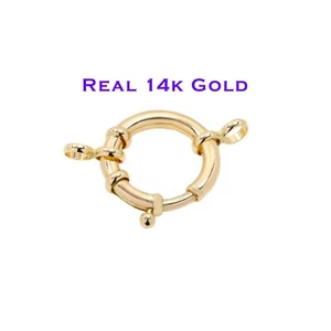 14k Enhancer Lock real 14k Gold 12mm Yellow Gold Sailor's Clasp - Picture 1 of 8
