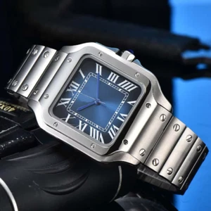 Relojes automáticos vintage de zafiro de negocios azul romano 38 mm NH35 para hombre vestido - Imagen 1 de 7
