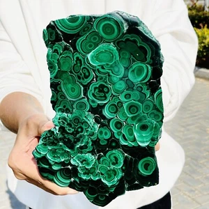 5.12LB Natural glossy Malachite transparent cluster rough mineral specimen - Picture 1 of 13